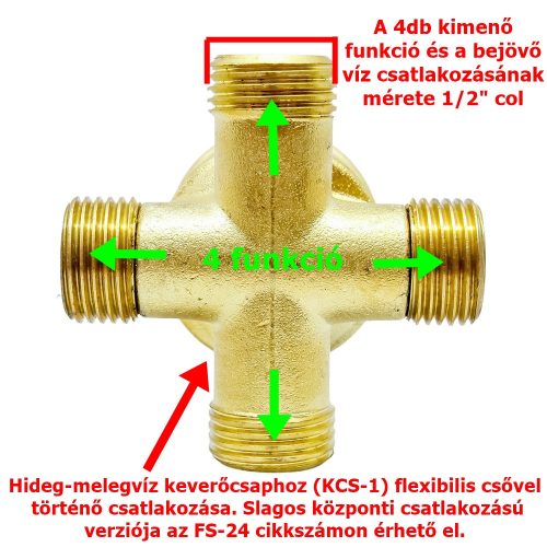 ROBINET AQUAMAXX CU 4 FUNCȚII, CONEXIUNE DE INTRARE HALF COLOS, 4 CONEXIUNI DE IEȘIRE HALF COLOS, CONTROL AL APEI