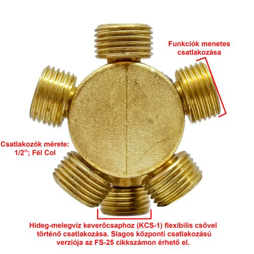 ROBINET AQUAMAXX CU 5 FUNCȚII, CONEXIUNE DE INTRARE HALF COLOS, 5 CONEXIUNI DE IEȘIRE HALF COLOS, CONTROL AL APEI