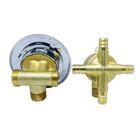   AQUAMAXX SET DE ROBINETE CU 4 FUNCȚII ȘI 2 PIESE, PIESE DE ROBINET CU CONEXIUNE HALF COLOS, CONEXIUNE SLAGOS CU FUNCȚIE DE SCHIMBARE, CONTROL AL APEI