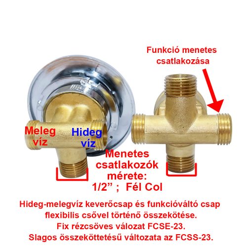 SET ROBINET CU 3 FUNCȚII ȘI 2 PIESE AQUAMAXX, PIESE ROBINET CONEXIUNE HALF COLOS, CONEXIUNE HALF COLOS FUNCȚIE DE SCHIMBARE, CONTROL APĂ