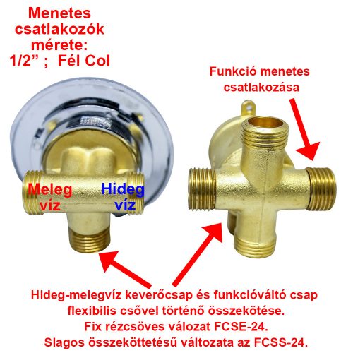 SET ROBINET CU 4 FUNCȚII ȘI 2 PIESE AQUAMAXX, PIESE ROBINET CONEXIUNE HALF COLOS, CONEXIUNE HALF COLOS FUNCȚIE DE SCHIMBARE, CONTROL APĂ