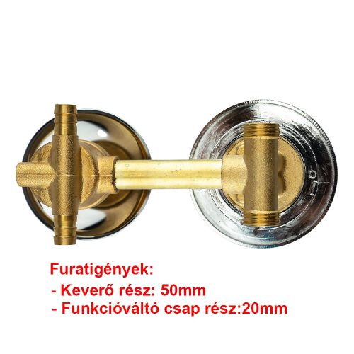 AQUAMAXX ROBINET CU 2 FUNCȚII ȘI 1 PIESĂ PENTRU CABINA DE DUȘ CU PERETE POSTERIOR, CONEXIUNE CU ȚEAVĂ FIXĂ DIN CUPRU, CONEXIUNE SLAGOS PENTRU SCHIMBAREA FUNCȚIILOR, CONTROLUL APEI