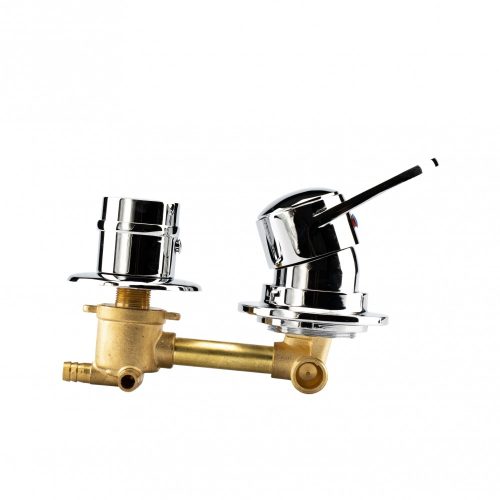 AQUAMAXX ROBINET CU 3 FUNCȚII ȘI 1 PIESĂ PENTRU CABINE DE DUȘ CU PERETE POSTERIOR, CONEXIUNE CU ȚEAVĂ FIXĂ DIN CUPRU, CONEXIUNE CU COMUTATOR DE FUNCȚII SLAGOS, CONTROL AL APEI