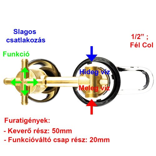AQUAMAXX ROBINET CU 4 FUNCȚII ȘI 1 PIESĂ PENTRU CABINA DE DUȘ CU PERETE POSTERIOR, CONEXIUNE CU ȚEAVĂ FIXĂ DIN CUPRU, CONEXIUNE PENTRU SCHIMBĂTOR DE FUNCȚII SLANG, CONTROL AL APEI