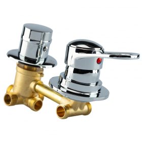   AQUAMAXX ROBINET CU 4 FUNCȚII ȘI 1 PARTE DE SCHIMBARE A FUNCȚIILOR PENTRU CABINĂ DE DUȘ CU PERETE POSTERIOR, CONEXIUNE CU ȚEAVĂ DE CUPRU FIXĂ, CONEXIUNE HALF COLOS, ROBINET MIXER, CONTROL APĂ