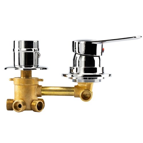 AQUAMAXX ROBINET CU 5 FUNCȚII ȘI 1 PIESĂ PENTRU CABINA DE DUȘ CU PERETE POSTERIOR, CONEXIUNE CU ȚEAVĂ FIXĂ DIN CUPRU, CONEXIUNE HALF COLOS, ROBINET MIXER, CONTROL APĂ