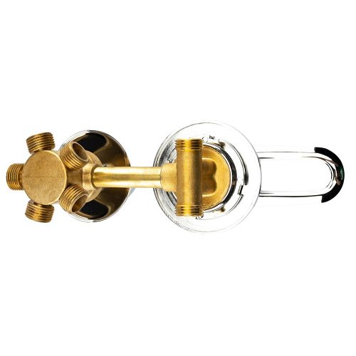 AQUAMAXX ROBINET CU 5 FUNCȚII ȘI 1 PIESĂ PENTRU CABINA DE DUȘ CU PERETE POSTERIOR, CONEXIUNE CU ȚEAVĂ FIXĂ DIN CUPRU, CONEXIUNE HALF COLOS, ROBINET MIXER, CONTROL APĂ