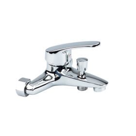   ROBINET DE DUȘ AQUAMAXX MONTAT PE PERETE, CROMAT, BRAȚ OSCILANT, ROBINET CU 2 FUNCȚII, INSERȚII CERAMICE, ROBINET MONTAT PE PERETE, CORP DE ROBINET DIN CUPRU