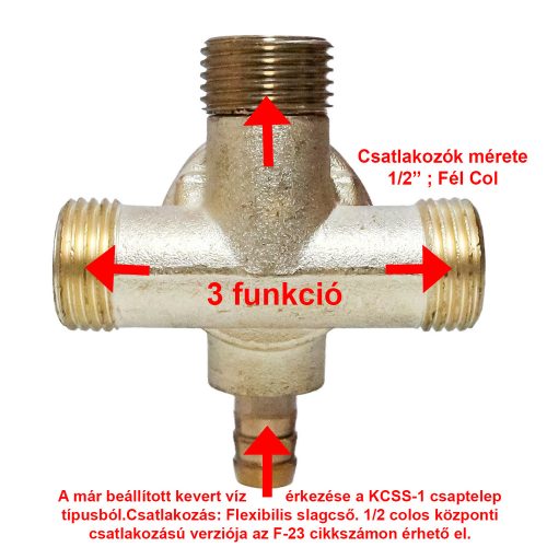 ROBINET AQUAMAXX CU 3 FUNCȚII, CONEXIUNE DE INTRARE SLAGOS, CONEXIUNE DE IEȘIRE 3DB HALF COLOS, CONTROL APĂ