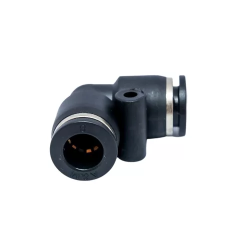 CONECTOR DIN PLASTIC PENTRU TUBE DE AER AQUAMAXX, COATE DE 90°, 2X8MM