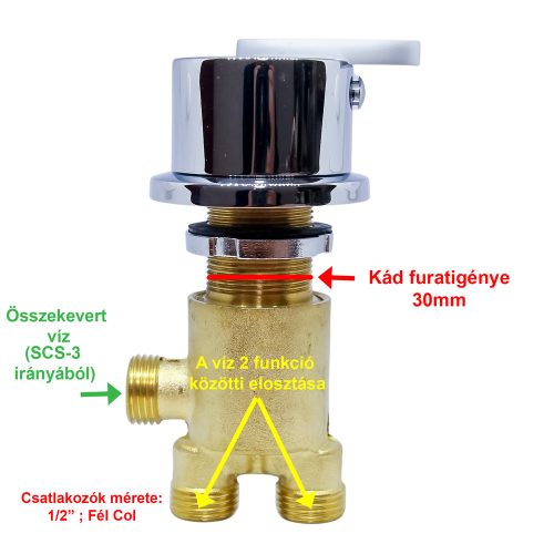 AQUAMAXX ROBINET DE BAIE ÎNGROPAT, MONTABIL DE LA MARGINE LA MARGINE, CU FUNCȚIE DE SCHIMBARE, NECESITĂ PERFORARE DE 30 MM ÎN CADĂ, ROBINET DE CADĂ CU 2 FUNCȚII, CONEXIUNE HALF COLOS