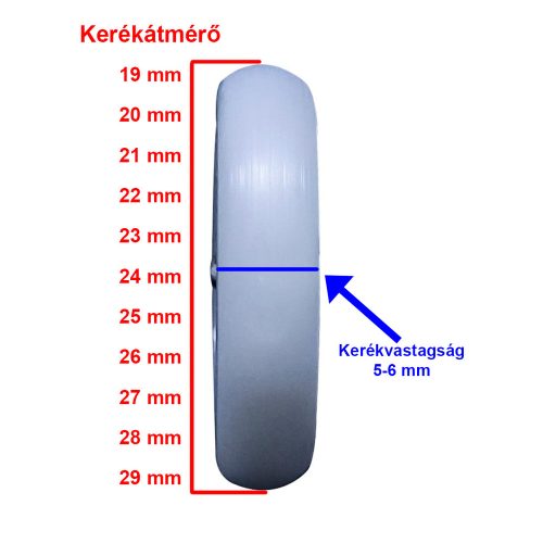 ROȚĂ CU ROLĂ PENTRU CABINĂ DE DUȘ AQUAMAXX, DIAMETRU ROȚĂ 19-29 MM, GROSIME ROȚĂ 5-6 MM, ROȚĂ CU RULMENT DIN OȚEL INOXIDABIL