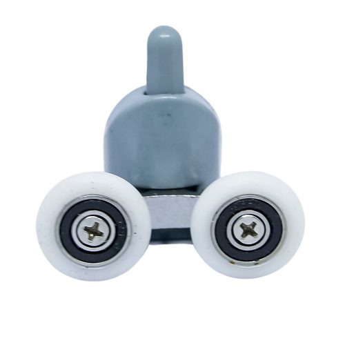 ROLĂ PENTRU CABINĂ DE DUȘ CU PARTEA INFERIOARĂ CU DOUĂ ROȚI AQUAMAXX, CU REGLARE CU ARC ȘI BUTON, DIAMETRU ROȚI 19-27 MM, ROȚI DIN OȚEL INOXIDABIL ȘI DIN ALTE MATERIALE