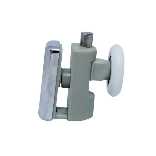 AQUAMAXX ROLĂ SIMPLĂ CU ROȚI PENTRU CABINĂ DE DUȘ, REGLARE CU ARC CU BUTON, GĂURĂ DE 10 MM ÎN STICLĂ, DIAMETRU ROȚI DE 20 MM, ROȚI INOXIDABILE