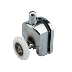   AQUAMAXX ROLĂ SIMPLĂ CU ARC PENTRU CABINĂ DE DUȘ, REGLARE CU ARC CU BUTON, DIAMETRU ROATĂ 19-27 MM, GĂURĂ PENTRU STICLĂ 12 MM, DE ASEMENEA CU ROȚI INOXIDABILE