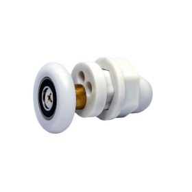   ROLĂ SIMPLĂ CU ROȚI PENTRU CABINĂ DE DUȘ AQUAMAXX, CU DIAMETRU GĂURĂ STICLĂ DE 16 MM, DIAMETRU ROȚĂ DE 19-29 MM, ROȚI CU RULMENȚI INOXIDABILI ȘI NEOXIDABILI