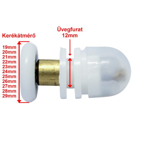 AQUAMAXX CABINĂ DE DUȘ CU ROȚI SIMPLE, REGLARE EXCENTRICĂ, DIAMETRU ROȚI 19-29 MM, ROȚI MONTATE PE RULMENȚI DIN OȚEL INOXIDABIL ȘI DIN ALTE MATERIALE