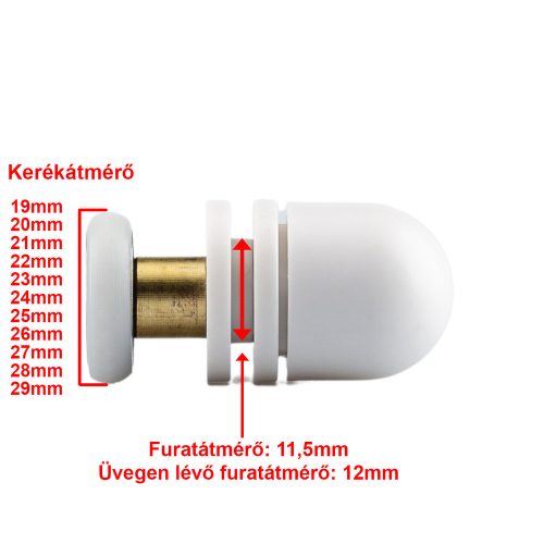 AQUAMAXX CABINĂ DE DUȘ CU ROȚI SIMPLE, REGLARE EXCENTRICĂ, DIAMETRU ROȚI 19-29 MM, ROȚI MONTATE PE RULMENȚI DIN OȚEL INOXIDABIL ȘI DIN ALTE MATERIALE