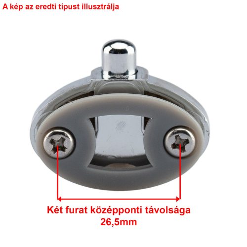 ROLĂ DE CABINĂ DE DUȘ CU ARC INFERIOR AQUAMAXX, DISTANȚĂ ÎNTRE GĂURI DE 26,5 MM, DIAMETRU ROȚI DE 23-25 MM, GROSIME ROȚI DE 4 MM, DISPONIBILĂ ȘI CU ROȚI INOXIDABILE