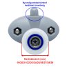 ROLĂ SIMPLĂ PENTRU CABINĂ DE DUȘ AQUAMAXX LOWER SPRING, DISTANȚĂ ÎNTRE GĂURI DE 26,5 MM ȘI 30 MM, DIAMETRU ROȚI DE 19-29 MM, ROȚI DIN OȚEL INOXIDABIL ȘI DIN ALTE MATERIALE