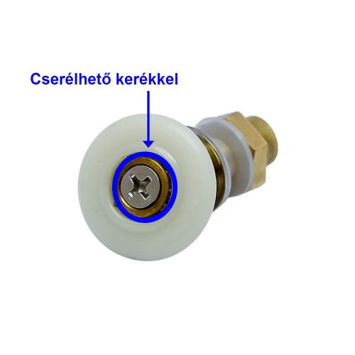 ROLĂ PENTRU CABINĂ DE DUȘ CU BALAMALE AQUAMAXX, DIAMETRU ROATĂ 24 MM, GROSIME STICLĂ 8 MM, GROSIME ROATĂ 4 MM, ROATĂ EXTREM DE REZISTENTĂ LA RUGINĂ