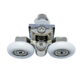   ROLĂ PENTRU CABINĂ DE DUȘ CU ROȚI DUBLE AQUAMAXX, REGLABILĂ CU ȘURUB STELAT, DIAMETRU ROȚI 19 MM-26 MM, ECHIPATĂ CU ROȚI DIN OȚEL INOXIDABIL ȘI DIN ALTE MATERIALE