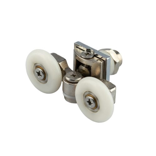 ROLĂ PENTRU CABINĂ DE DUȘ CU ROȚI DUBLE AQUAMAXX, REGLABILĂ CU ȘURUB STELAT, DIAMETRU ROȚI 19 MM-26 MM, ECHIPATĂ CU ROȚI DIN OȚEL INOXIDABIL ȘI DIN ALTE MATERIALE