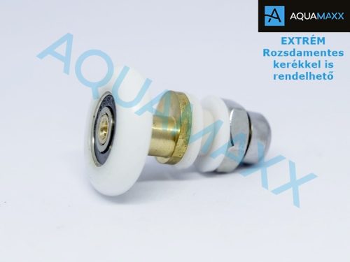 AQUAMAXX ROLĂ SIMPLĂ CU ROȚI EXCENTRICĂ REGLABILĂ PENTRU CABINĂ DE DUȘ, DIAMETRU ROȚI 19-29 MM, GĂURI PENTRU STICLĂ 8 MM-10 MM-12 MM, ROȚI DIN OȚEL INOXIDABIL ȘI DIN ALTE MATERIALE