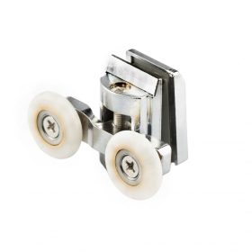   ROLĂ DUBLA PENTRU CABINĂ DE DUȘ AQUAMAXX, REGLARE CU ȘURUB STELAT, DIAMETRU ROȚI 19-27 MM, ECHIPATĂ CU ROȚI DIN OȚEL INOXIDABIL ȘI DIN ALTE MATERIALE