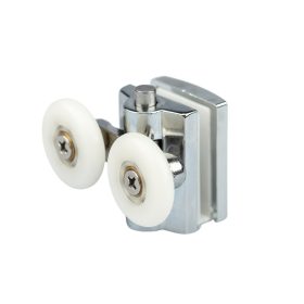   ROLĂ CU ROȚI DUBLE CU ARC PENTRU CABINĂ DE DUȘ AQUAMAXX, REGLARE CU BUTON, DIAMETRU ROȚI 19-27 MM, ECHIPATĂ CU ROȚI DIN OȚEL INOXIDABIL ȘI DIN ALTE MATERIALE