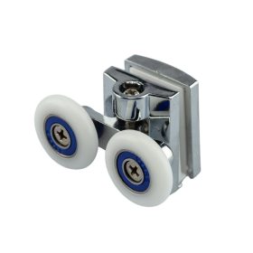   ROLĂ DUBLA PENTRU CABINĂ DE DUȘ AQUAMAXX, REGLARE CU ȘURUB STELAT, DIAMETRU ROȚI 19-27 MM, ECHIPATĂ CU ROȚI DIN OȚEL INOXIDABIL ȘI DIN ALTE MATERIALE