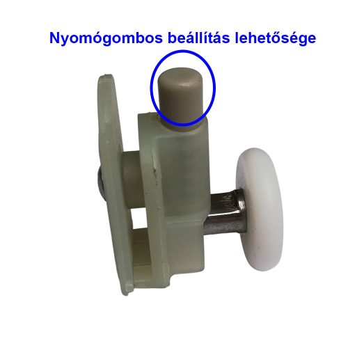 AQUAMAXX ROLĂ SIMPLĂ CU ROȚI PENTRU CABINĂ DE DUȘ, CU REGLARE CU ARC ȘI BUTON ASCUNS, DIAMETRU ROȚI 25 MM, ROȚI DIN OȚEL INOXIDABIL